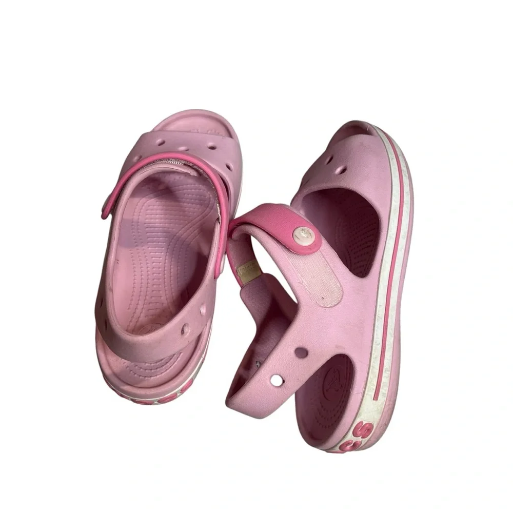 CROCS sandals Pink crocband girls size 2 summer shoes